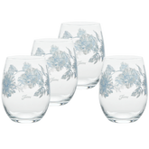 Botanical Floral 15 oz. Stemless Wine Glass – Set of 4