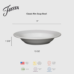 Classic Rim 9 Inch Soup Bowl 13 OZ