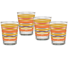 Retired 15 oz. Fiesta® Sienna Sunset Stripes Tapered Double Old Fashion – Set of 4
