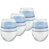 Coastal Blues 15 oz. Edgeline Stemless Wine – Set of 4