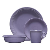 Lavender Classic Rim 4-Piece Dinnerware Set, Service for 1