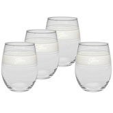 Linen 15 oz. Frame Stemless Glass – Set of 4