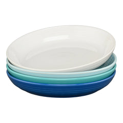Mixed Coastal Blues Coupe 8 1/2 Inch Luncheon Bowl 26 OZ, Set of 4