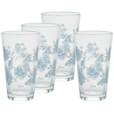Botanical Floral 16 oz. Cooler Glass - Set of 4