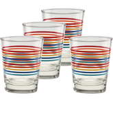 Fiesta Vibrant Thin Stripe 15 oz. Tapered Double Old Fashion - Set of 4