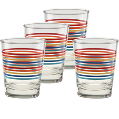 Fiesta Vibrant Thin Stripe 15 oz. Tapered Double Old Fashion - Set of 4