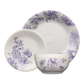 Botanical Floral Lavender Classic Bistro 3-Piece Dinnerware Set, Service For 1