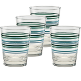 Fiesta Aegean Thin Stripe 15 oz. Tapered Double Old Fashion - Set of 4