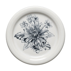 Botanical Floral Black 4 3/8 Inch Coaster and Mug Cover