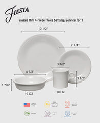 Lavender Classic Rim 4-Piece Place Setting, Service for 1