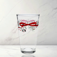 Holly Berry Christmas Garland 16 oz. Cooler Glass - Set of 4