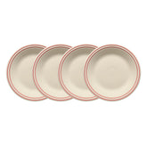 Americana Scarlet Band Set of 4 Classic Rim 10 1/2-Inch Dinner Plates