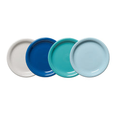 Mixed Coastal Blues Bistro Coupe 7 1/4 Inch Salad Plate, Set of 4