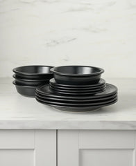 Classic Rim 12-Piece Dinnerware Set, Service for 4, Foundry