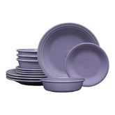 Lavender Classic Rim 12-Piece Dinnerware Set, Service for 4