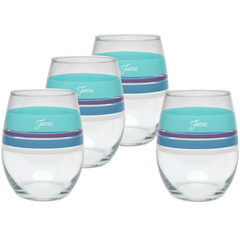 Retired 15 oz. Fiesta® Edgeline Stemless Wine Coastal – Set of 4