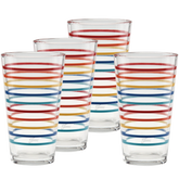 16 oz. Fiesta Vibrant Thin Stripe Cooler Glass - Set of 4