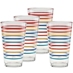 16 oz. Fiesta Vibrant Thin Stripe Cooler Glass - Set of 4