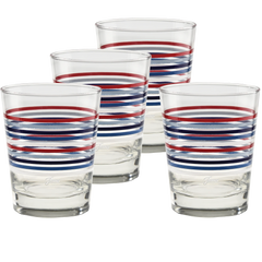 Fiesta Americana Thin Stripe 15 oz. Tapered Double Old Fashion - Set of 4
