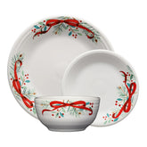 Holly Berry Christmas Garland Classic Bistro Coupe 3-Piece Place Setting, Service for 1