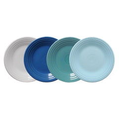 Mixed Coastal Blues Classic Rim 9 Inch Luncheon Plate, Set of 4