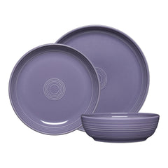 Lavender Coupe Bowl 3-Piece Dinnerware Set, Service for 1