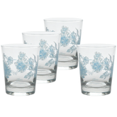 Botanical Floral 15 oz. Tapered Double Old Fashion Glass – Set of 4