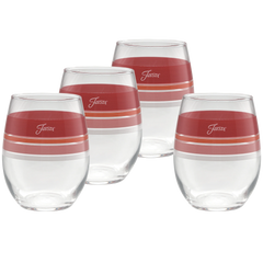 Sunset Horizon 15 oz. Edgeline Stemless Wine Glass Mixed – Set of 4