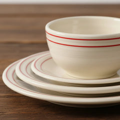 Americana Scarlet Band Set of 4 Classic Rim 7 1/4-Inch Salad Plates