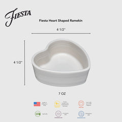 Lavender 7 OZ Heart Shaped Ramekin 4 1/2 Inch