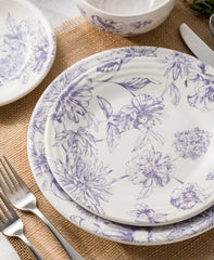 Botanical Floral Lavender Classic Rim 9 Inch Luncheon Plate