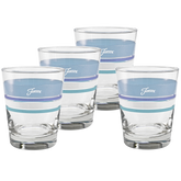 Coastal Blues 15 oz. Edgeline Tapered Double Old Fashion – Set of 4