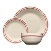Americana Scarlet Band Classic Bistro 3-Piece Dinnerware Set, Service For 1