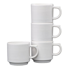White 16 OZ Set of 4 Stackable Mug Set