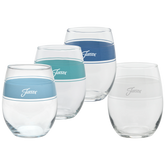 Coastal Blues 15 oz. Frame Stemless Wine Mixed Color – Set of 4