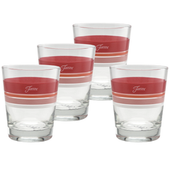 Sunset Horizon Edgeline Tapered Double Old Fashion Glass Mixed – Set of 4