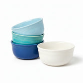 Mixed Coastal Blues All-Purpose 6-Inch 28OZ Gusto Bowls, Set of 4