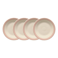 Americana Scarlet Band Set of 4 Classic Rim 9 Inch Luncheon Plate