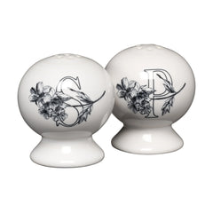 Botanical Floral Black 2 5/8 Inch Salt and Pepper Shaker Set