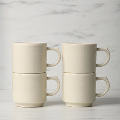 Linen 16 OZ Set of 4 Stackable Mug Set