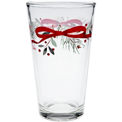 Holly Berry Christmas Garland 16 oz. Cooler Glass - Set of 4