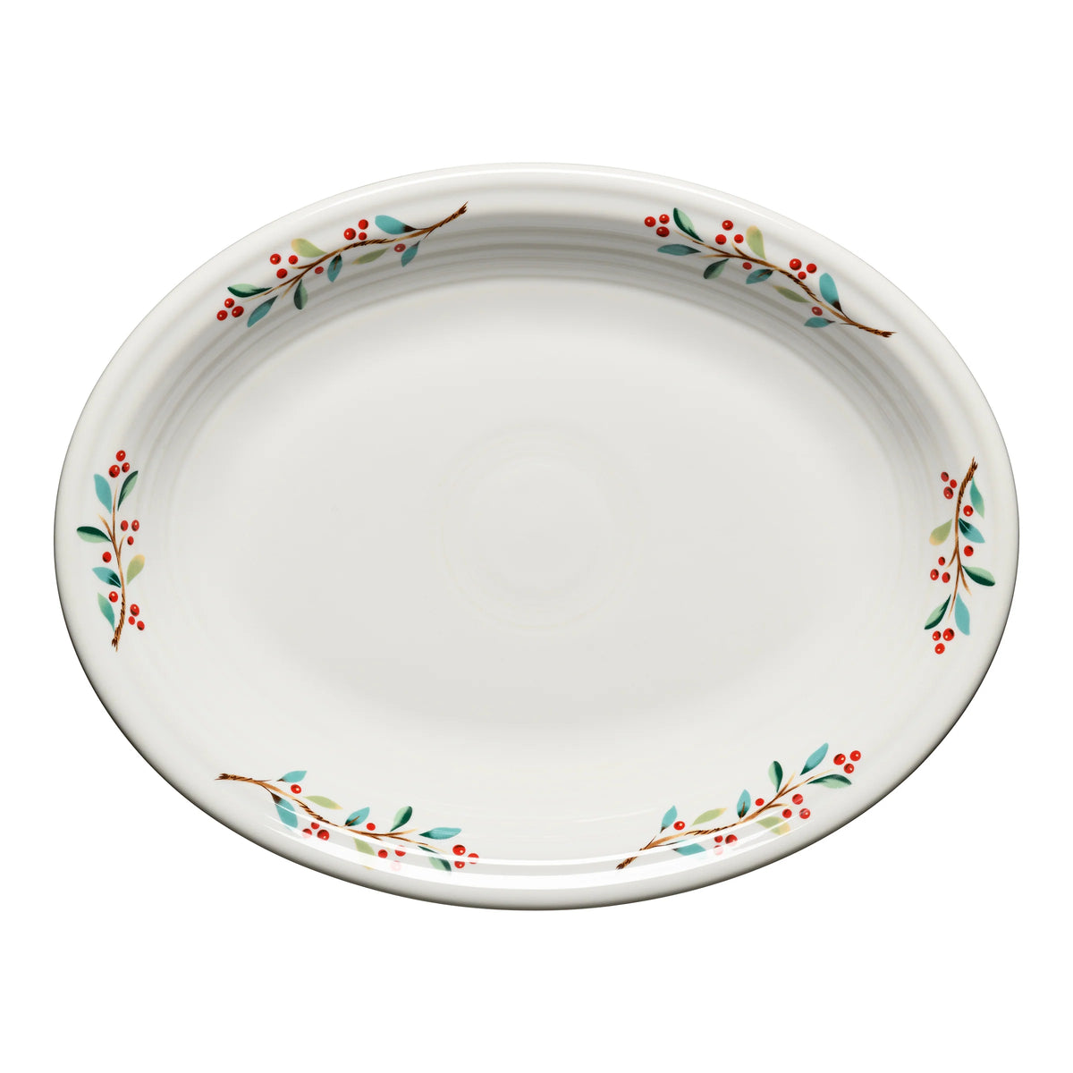 Retired Holly Berry Christmas 11 5/8 Inch Medium Oval Serving Platter