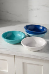 Mixed Coastal Blues Classic Rim 8 3/8-Inch 34OZ Pasta Bowls, Set of 4
