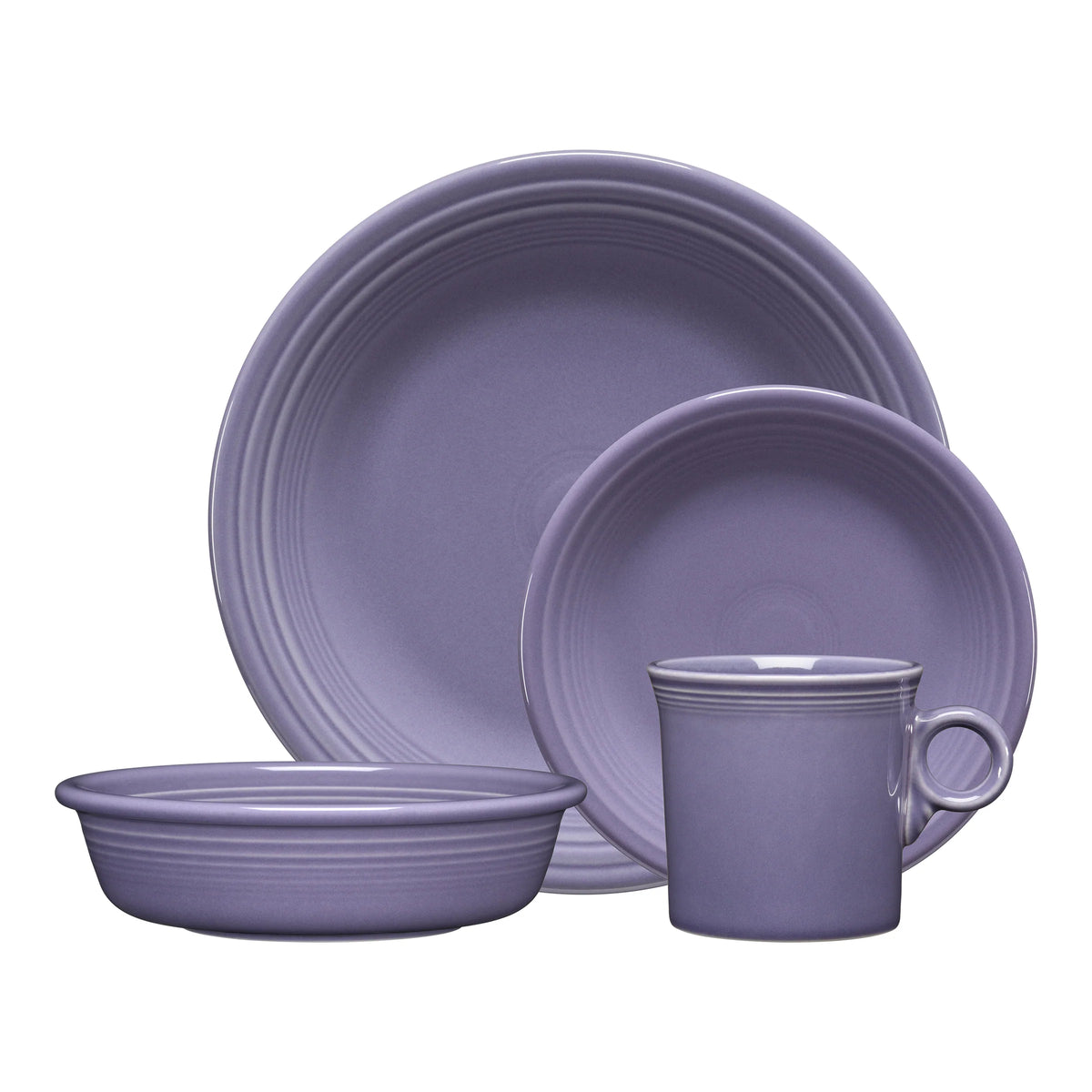 Lavender Classic Rim 4-Piece Place Setting, Service for 1