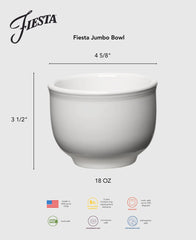 Retired Fiesta 4 5/8 Inch Jumbo Bowl 18 OZ