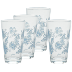 Botanical Floral 16 oz. Cooler Glass - Set of 4