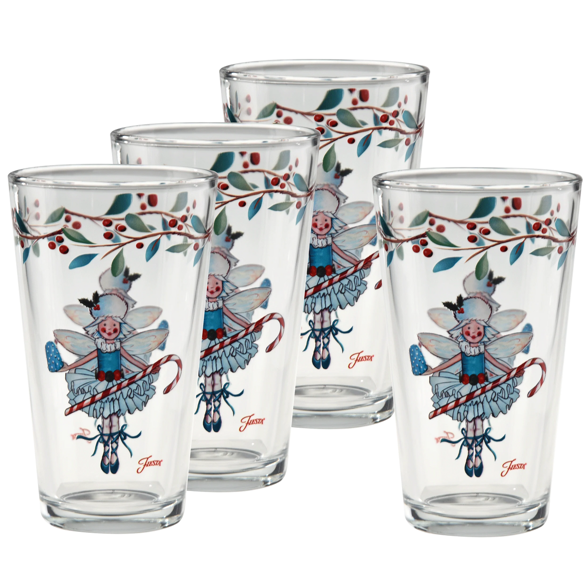 Nutcracker Sugar Plum Fairy 16 oz. Cooler Glass - Set of 4