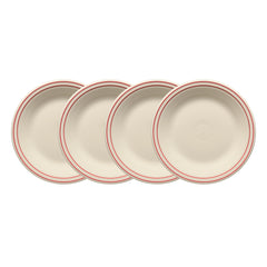 Americana Scarlet Band Set of 4 Classic Rim 10 1/2-Inch Dinner Plates