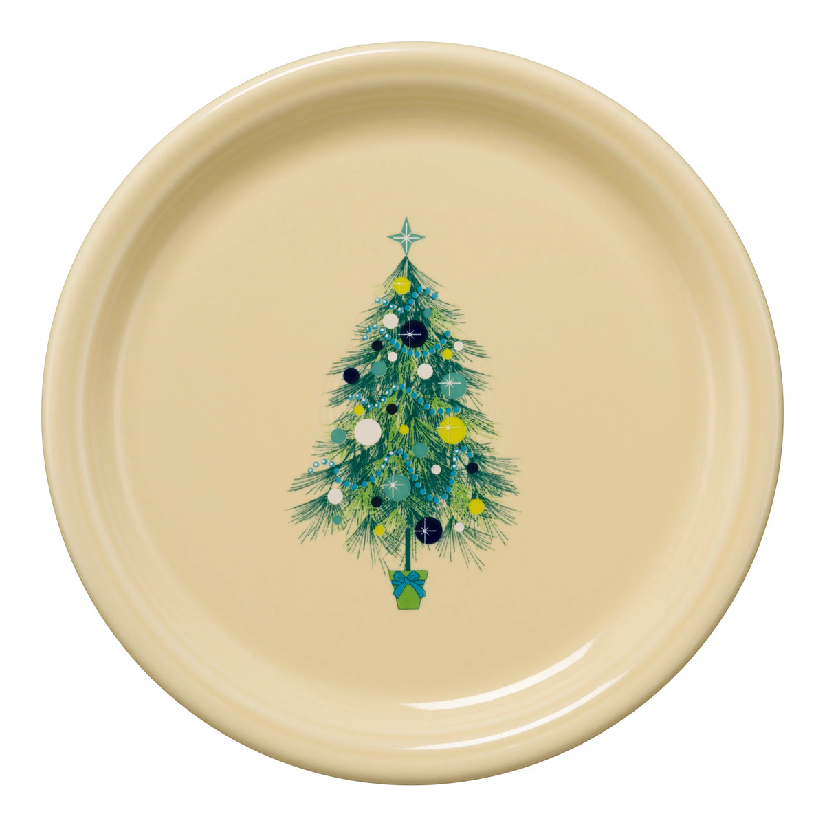 Retired Blue Christmas Tree Bistro Coupe 9 Inch Luncheon Plate