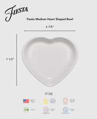 Fiesta 7 1/2 Inch Medium Heart Shaped Bowl 17 OZ